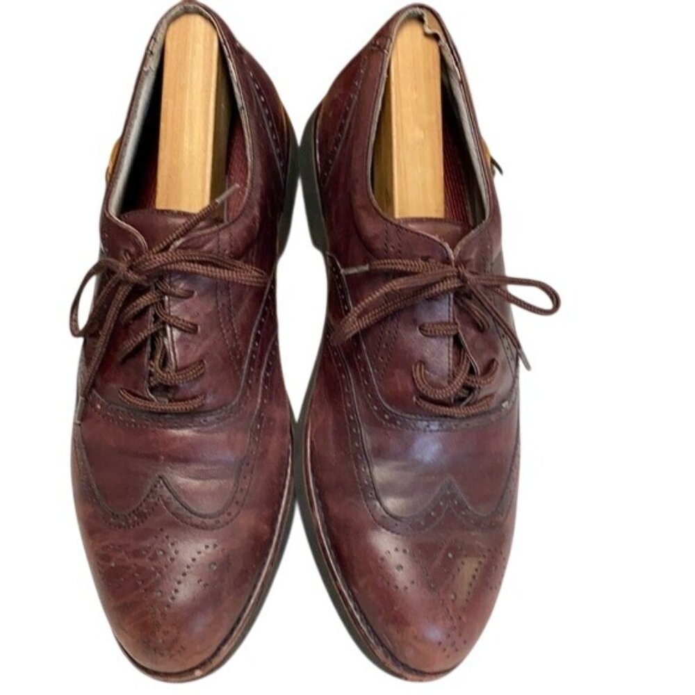 Rockport Mens Brown Leather Wingtip Oxford Shoes Size 11